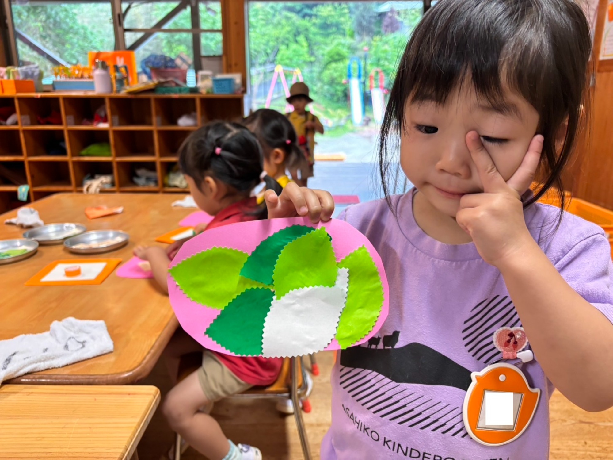 あじさい　雨の日　園庭開放